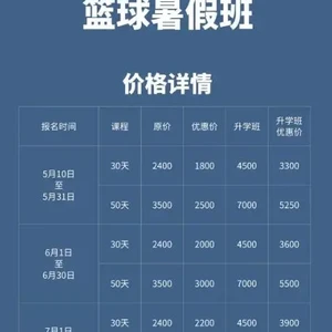 篮球训练营招生条件及要求